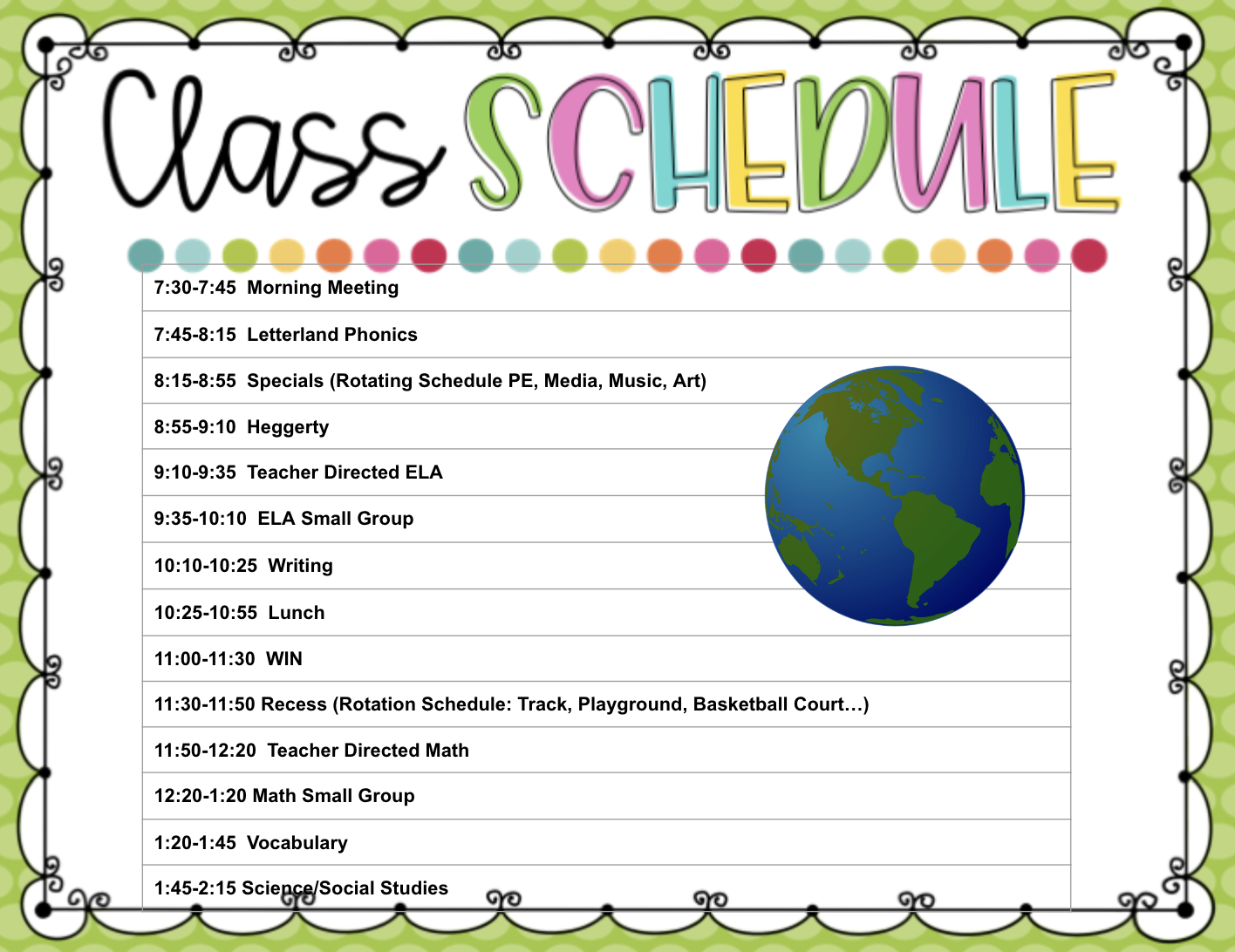 Class Schedule